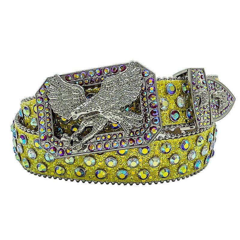 Crystal Eagle Buckle Western Belt For Men OEM - Image 2