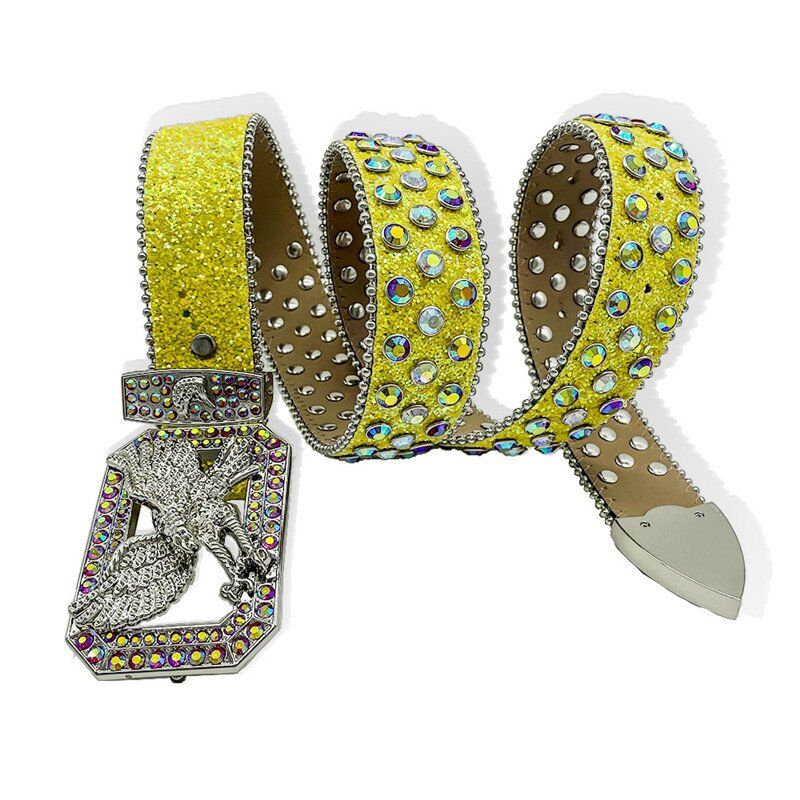 Crystal Eagle Buckle Western Belt For Men OEM - Image 3
