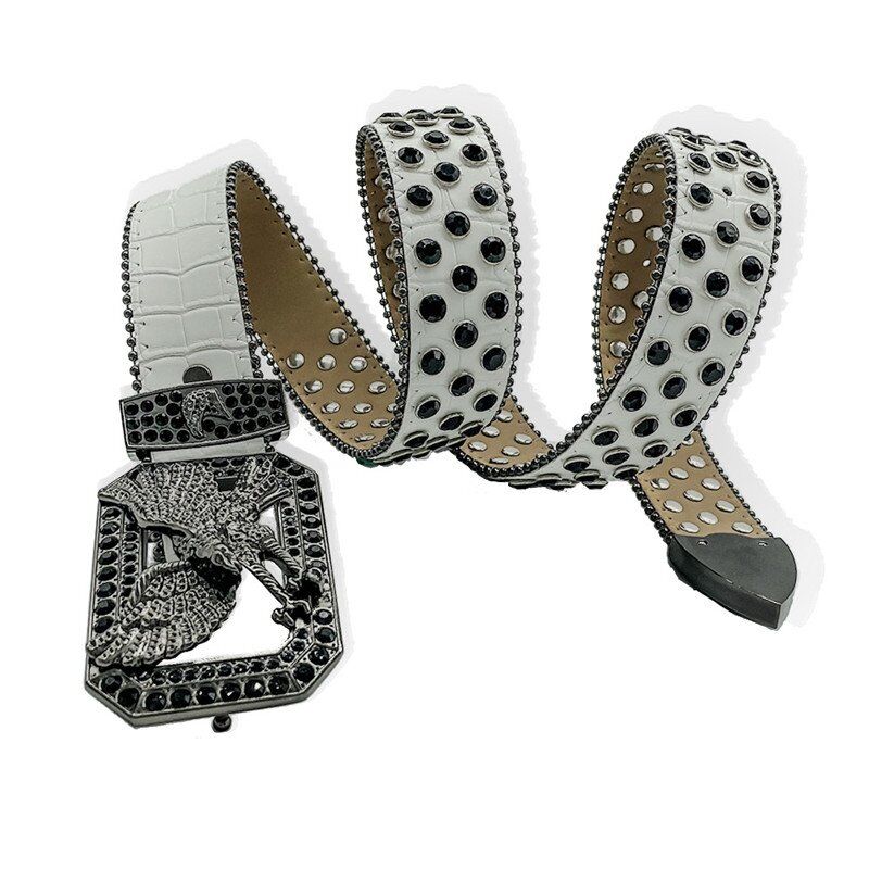 Crystal Eagle Buckle Western Belt For Men OEM - Image 4