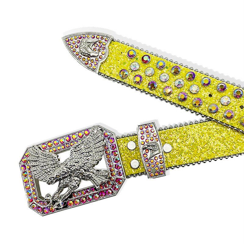 Crystal Eagle Buckle Western Belt For Men OEM - Image 6