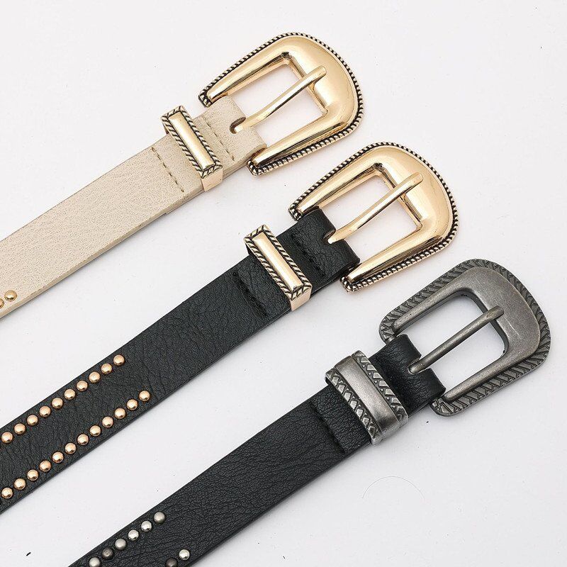 Vintage Women Leather Rivet Belt E-commerce Brands - Image 4