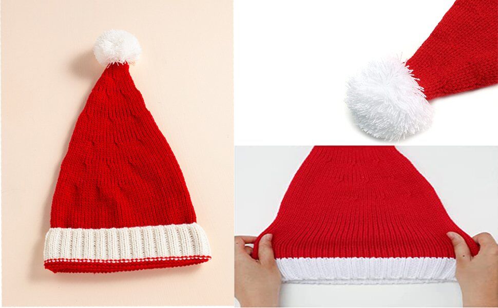 Adult Kids Santa Hat Christmas Knit Stocking Hat Supplier - Image 5