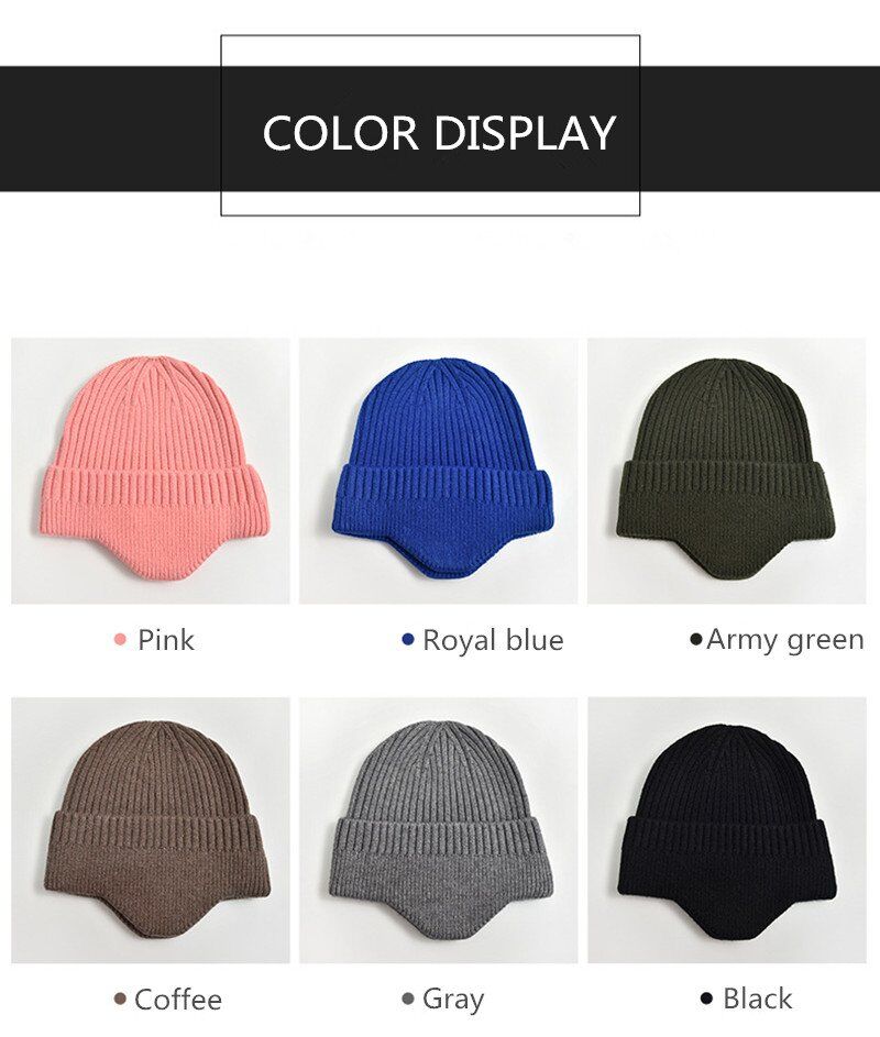 Windproof Knitted Hat Beanie With Ear Flaps For Men And Women - Image 3