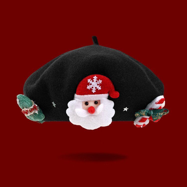 Winter Cashmere Christmas Beret Hat For Women Wholesale - Image 6