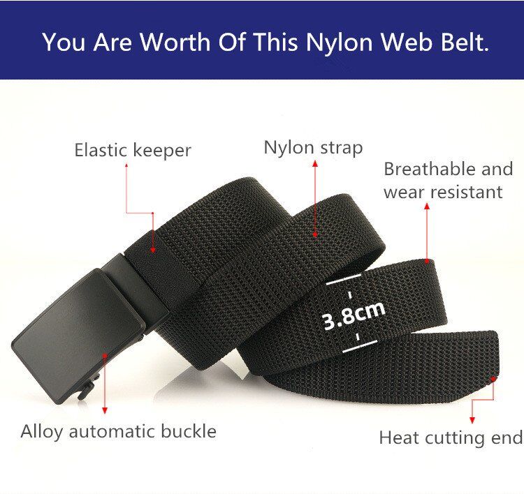 Men's Ratchet Nylon Belt Custom Logo - Image 8